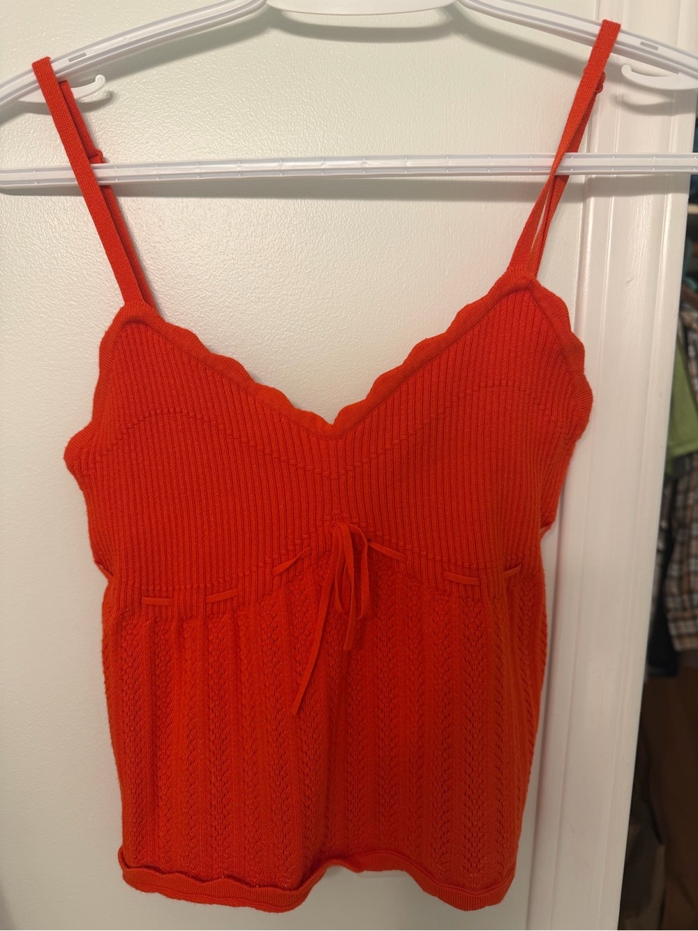 Wilfred Soloist Camisole Red Knit Scallop Cami Tank Top